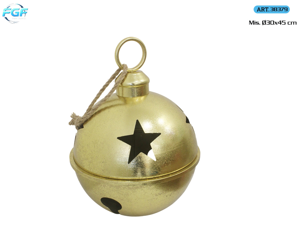 Appendino a campanella in metallo 30xh.45cm, colore oro