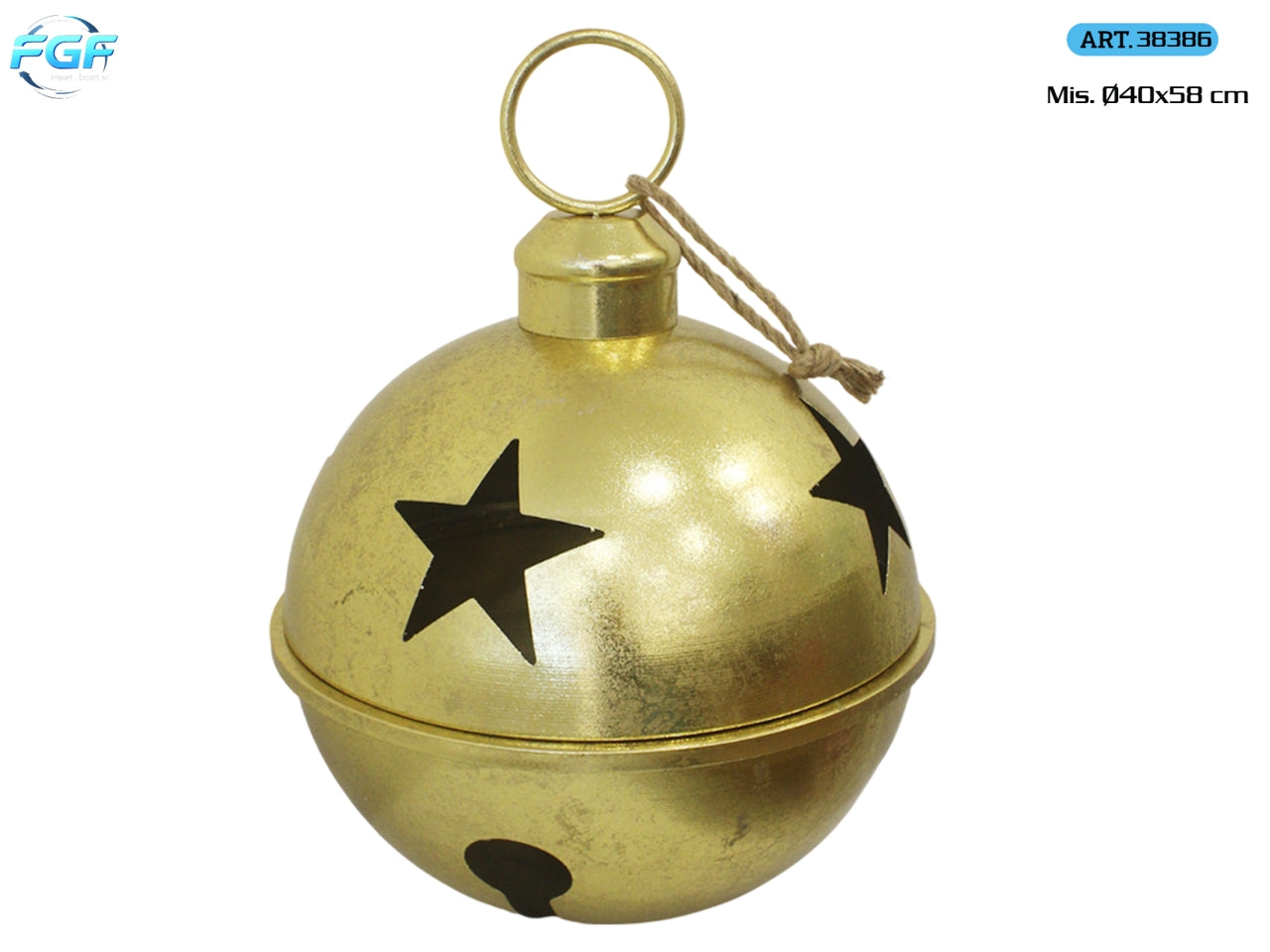 Appendino a campanella in metallo 40xh.58cm, colore oro