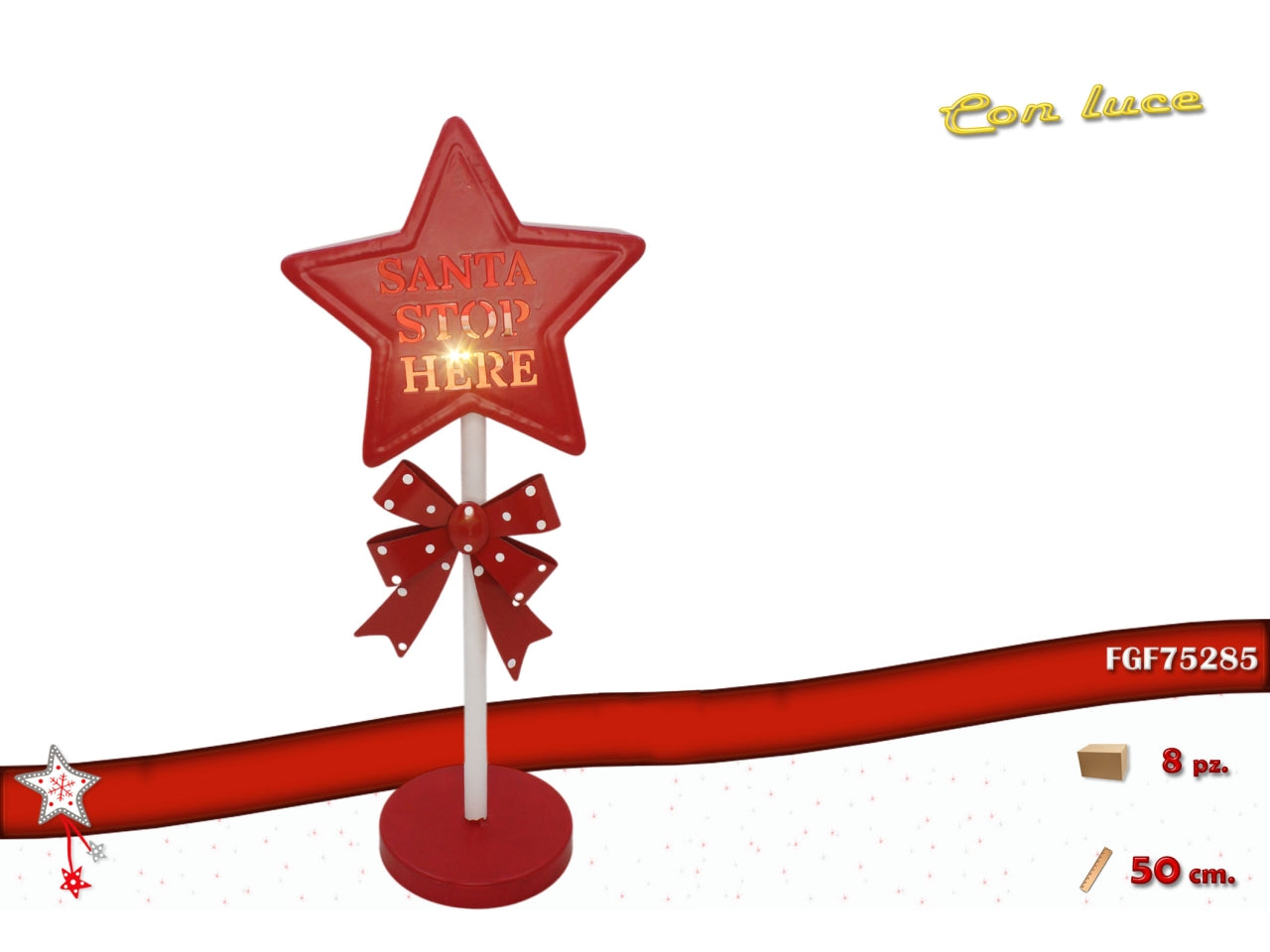 Stella in metallo 50cm con base e led