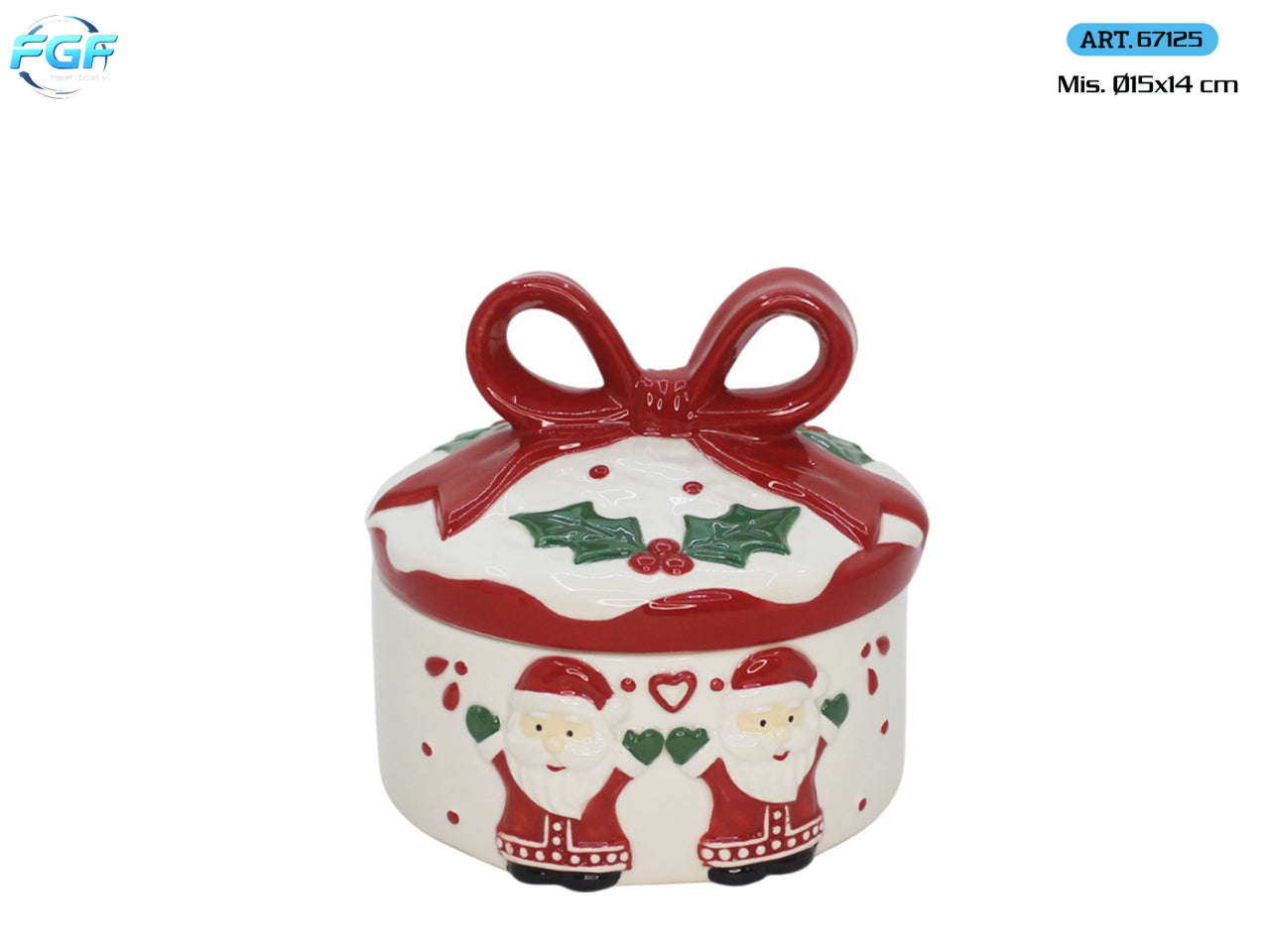 Barattolo in ceramica 15x14cm, decoro Santa