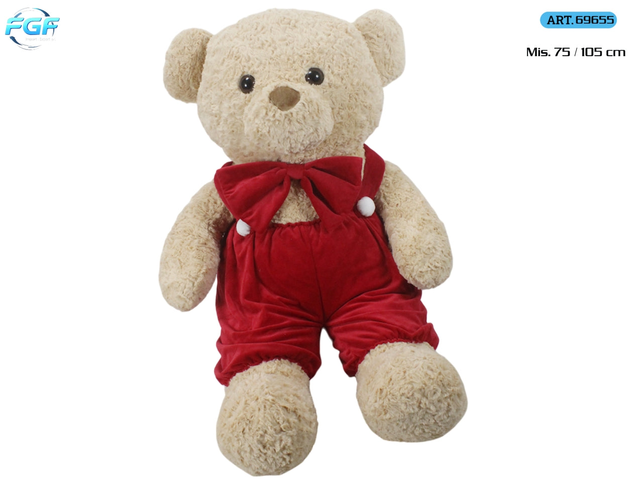 Orso boy peluche maxi 75cm con vestito