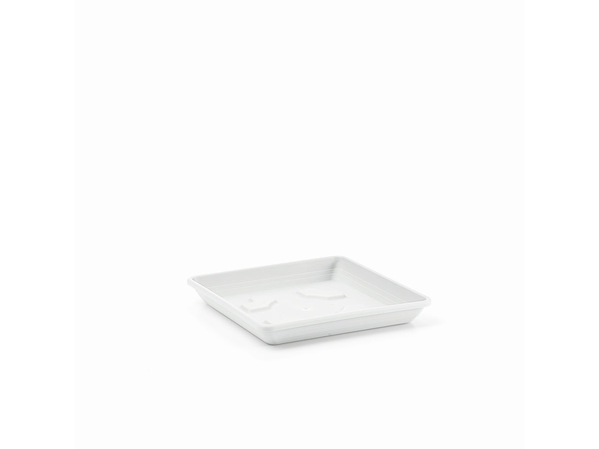 Sottovaso quadrato 20cm bianco, per vasi da 22cm