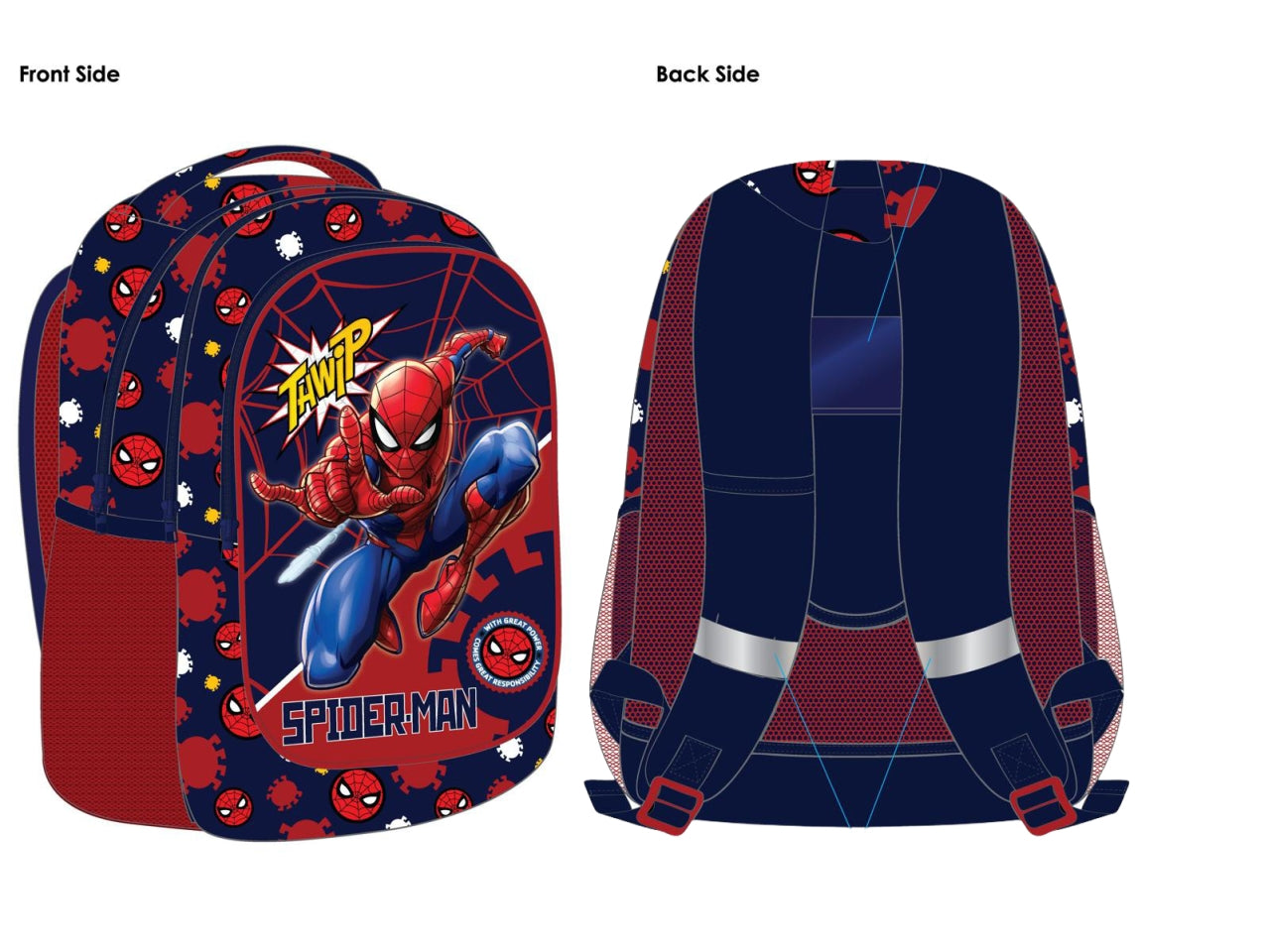 Zaino scuola organizzato Spiderman