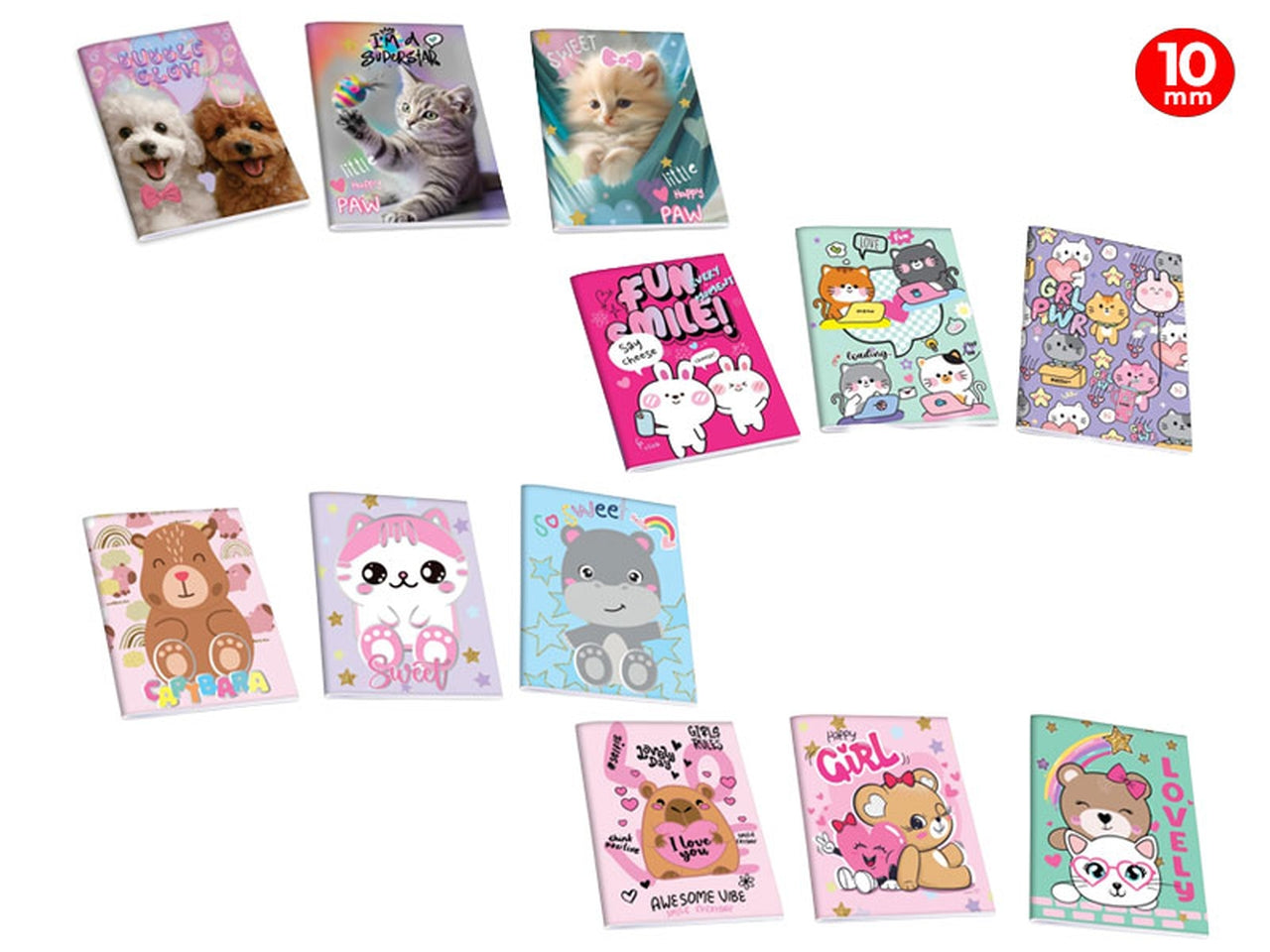 Quaderno maxi Active 20 fogli 80 gr, rigatura 10 mm, versione girl, confezione da 10 pezzi