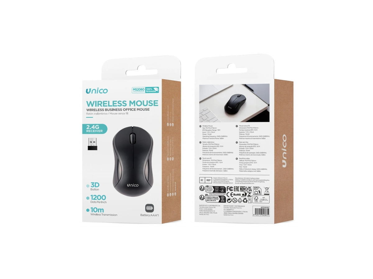 Mouse wireless 3D 2,4g nero