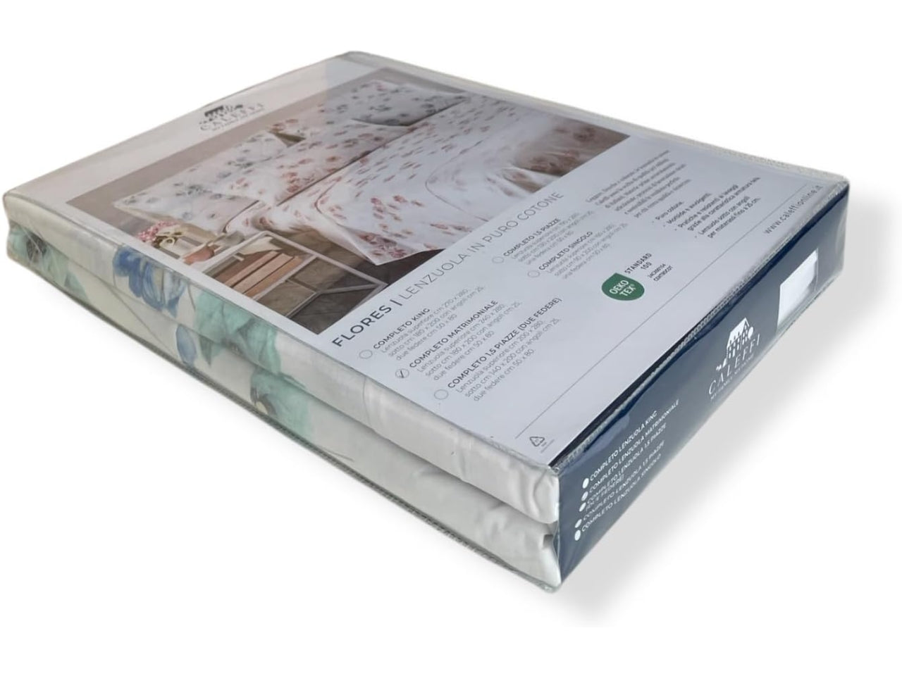 Caleffi lenzuolo flores 2 piazze azzurro