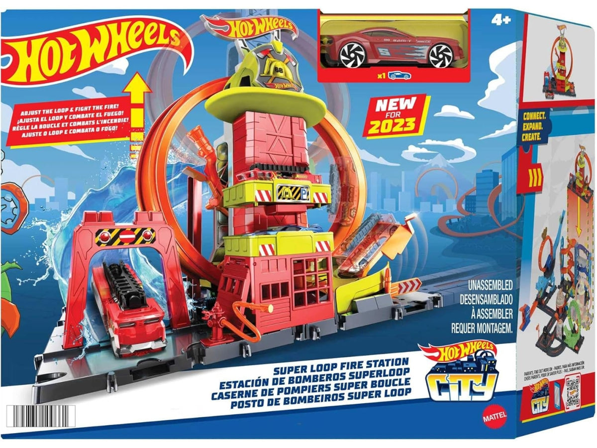 Hot Wheels city super loop fire station
