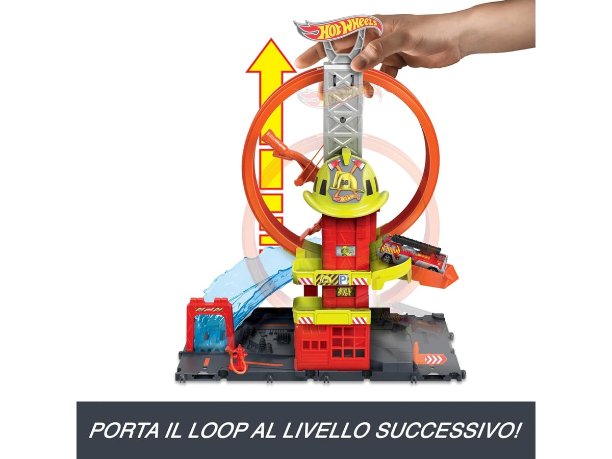Hot Wheels city super loop fire station