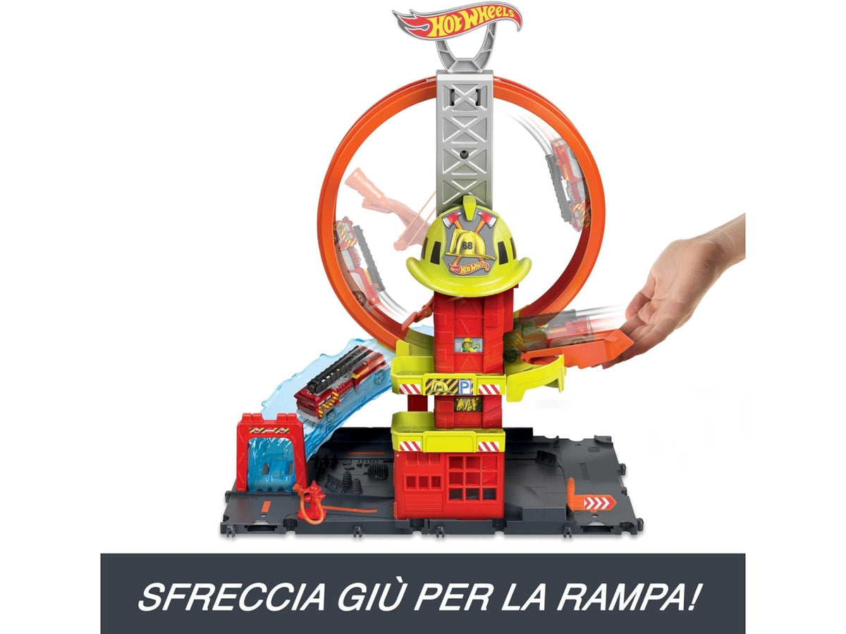 Hot Wheels city super loop fire station
