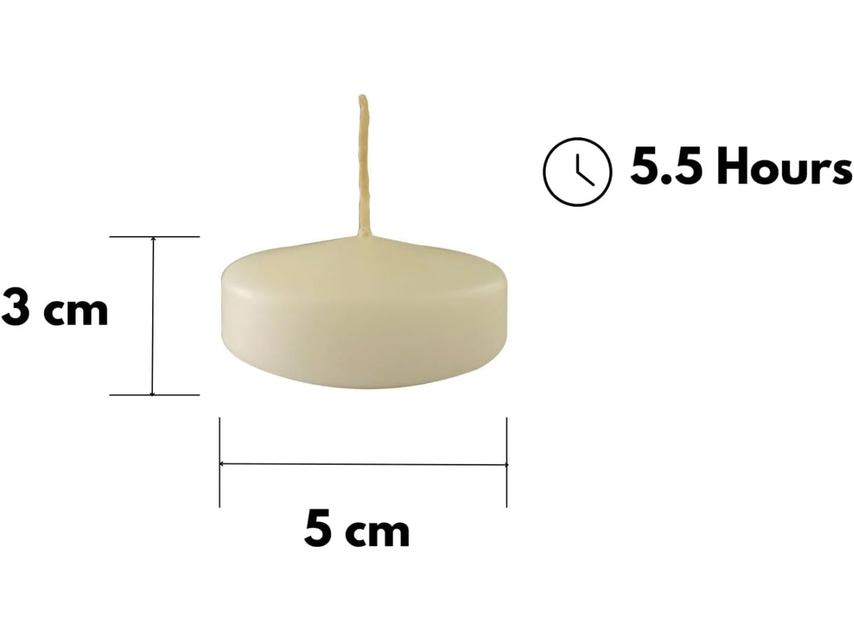 Candele galleggianti 5cm in confezione da 28 candele panna col.34
