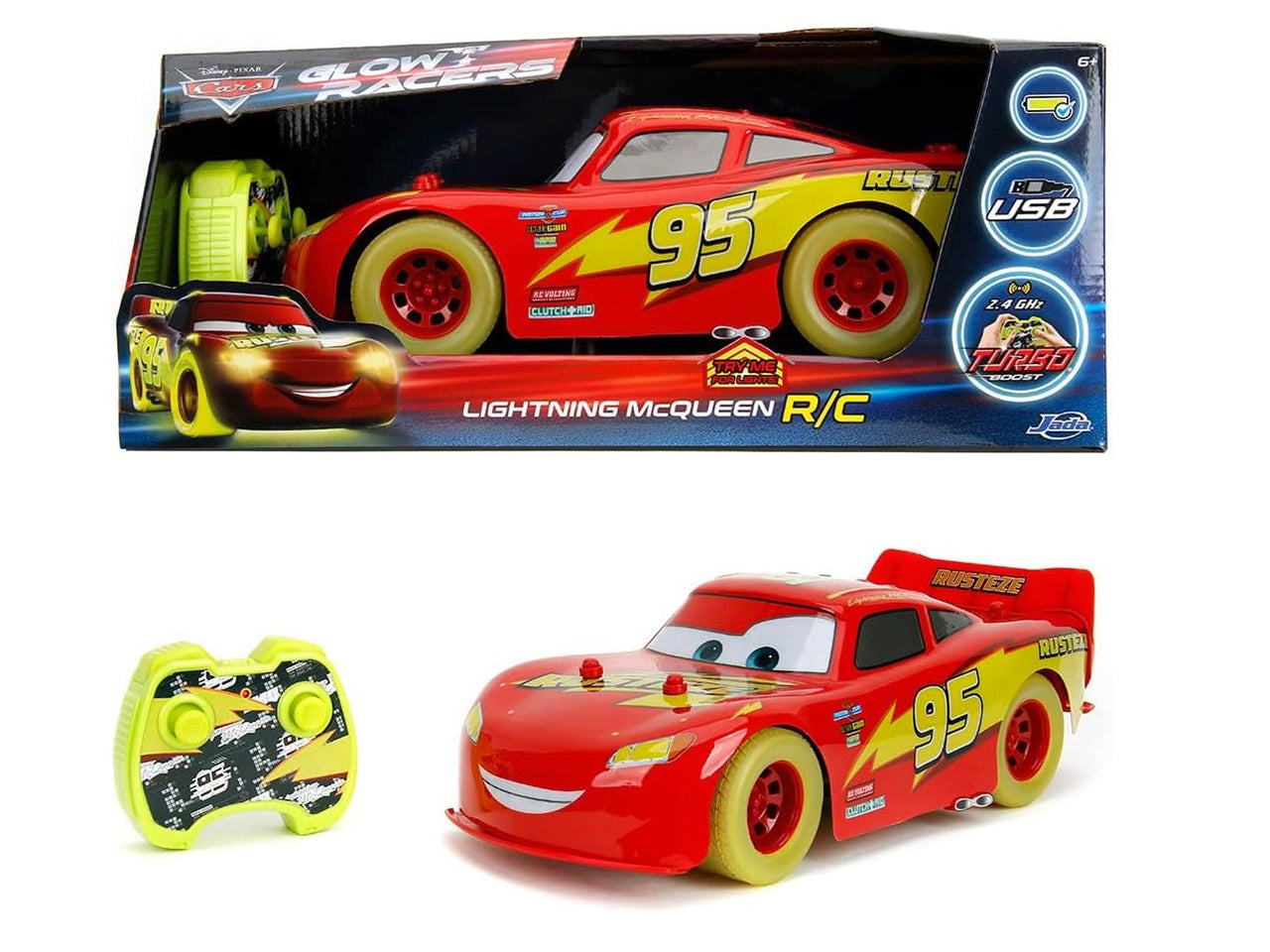 Disney Cars glow racer cm.31 radiocomando scala 1:14