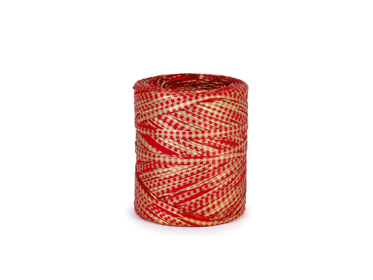 Rotolo raphia Vichy 15mmx200mt rosso/oro