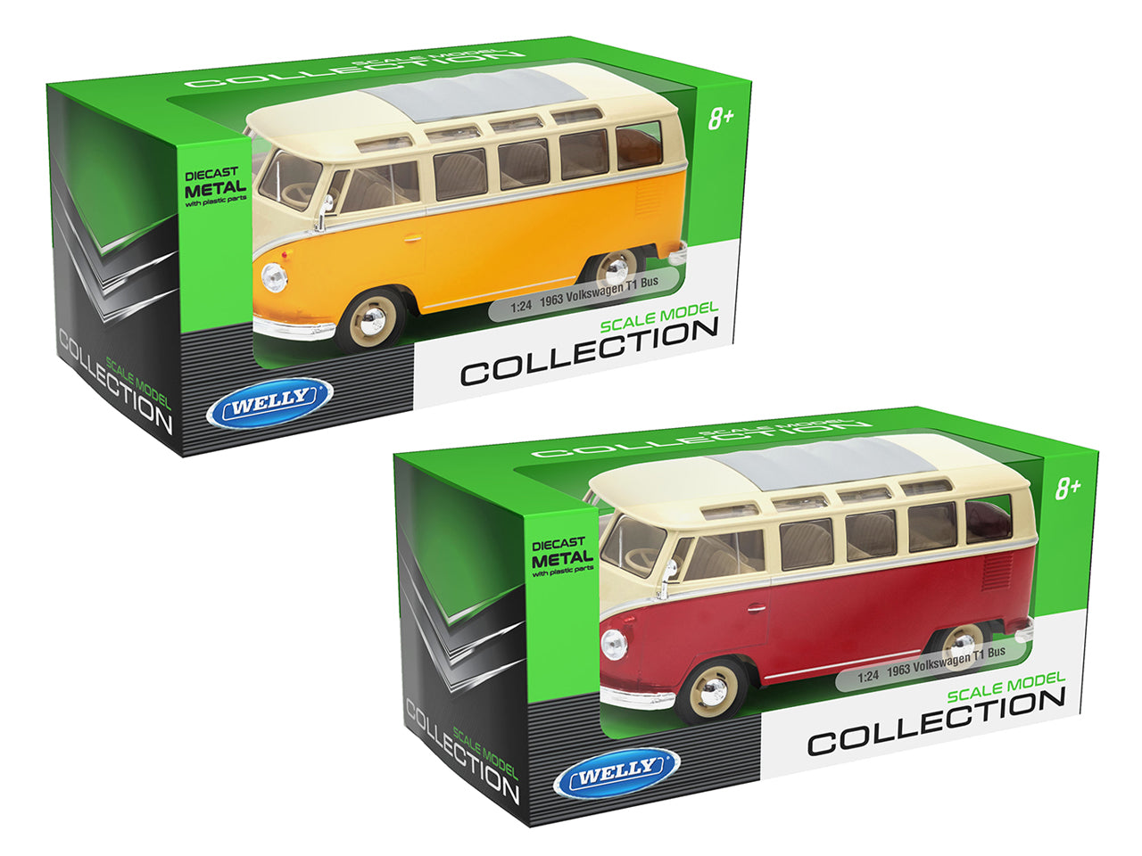 Auto volkswagen 1963 t1 bus scala 1:24
