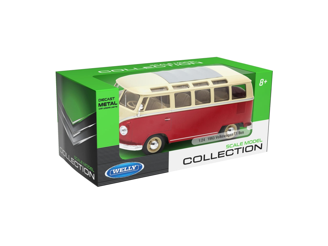 Auto volkswagen 1963 t1 bus scala 1:24