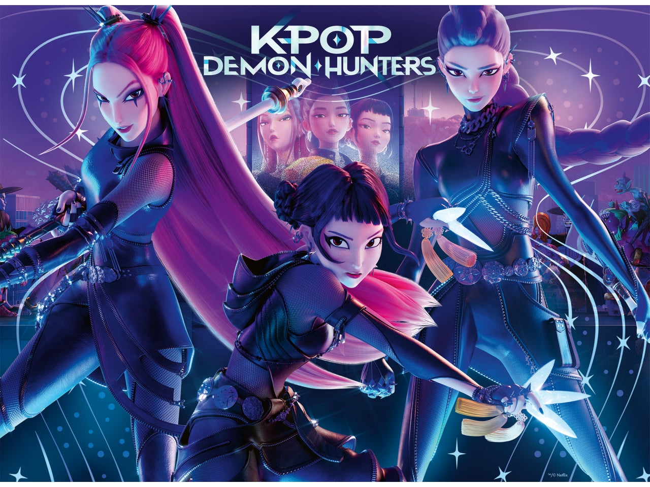 Puzzle K-pop demon hunters rumi, mira & zoey xxl da 300 pezzi