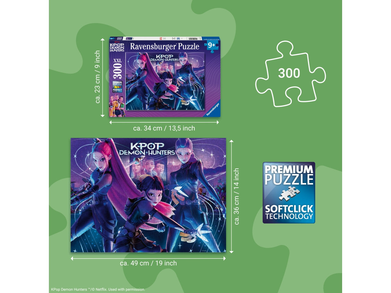 Puzzle K-pop demon hunters rumi, mira & zoey xxl da 300 pezzi