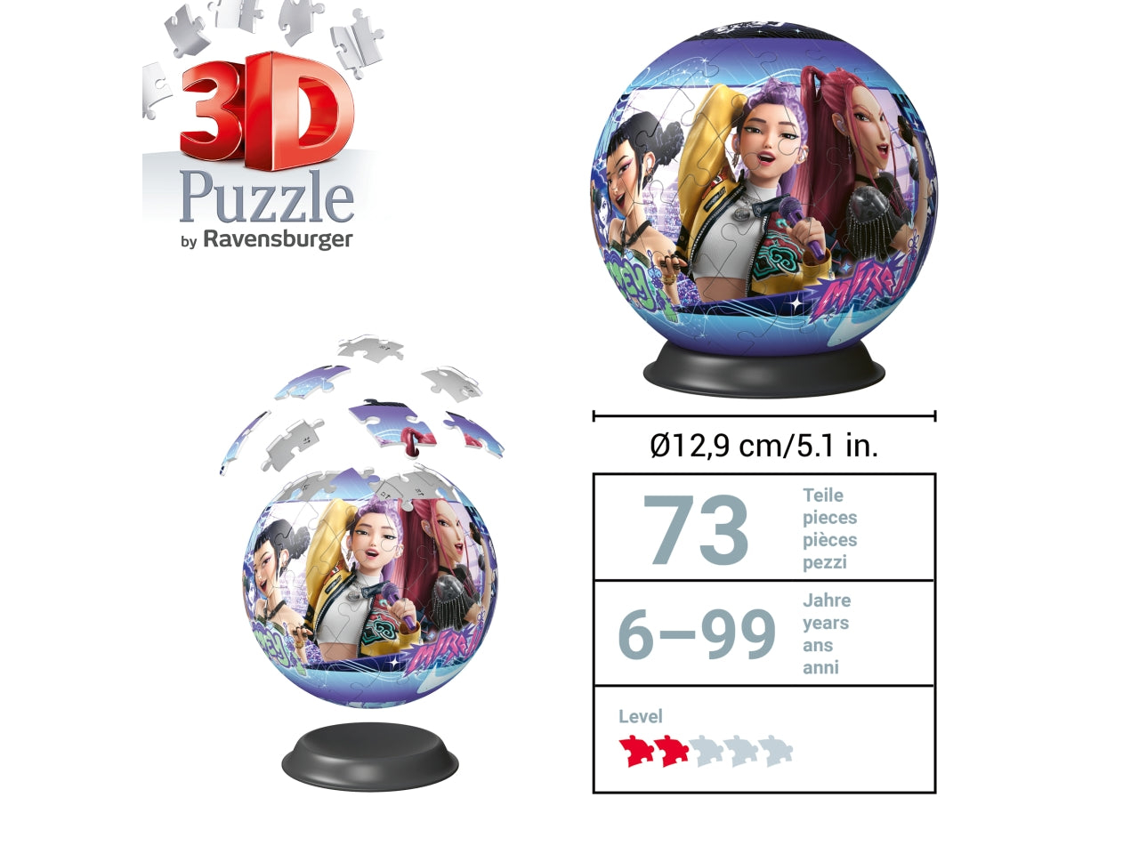 Puzzle ball 72 pezzi k-pop demon hunters