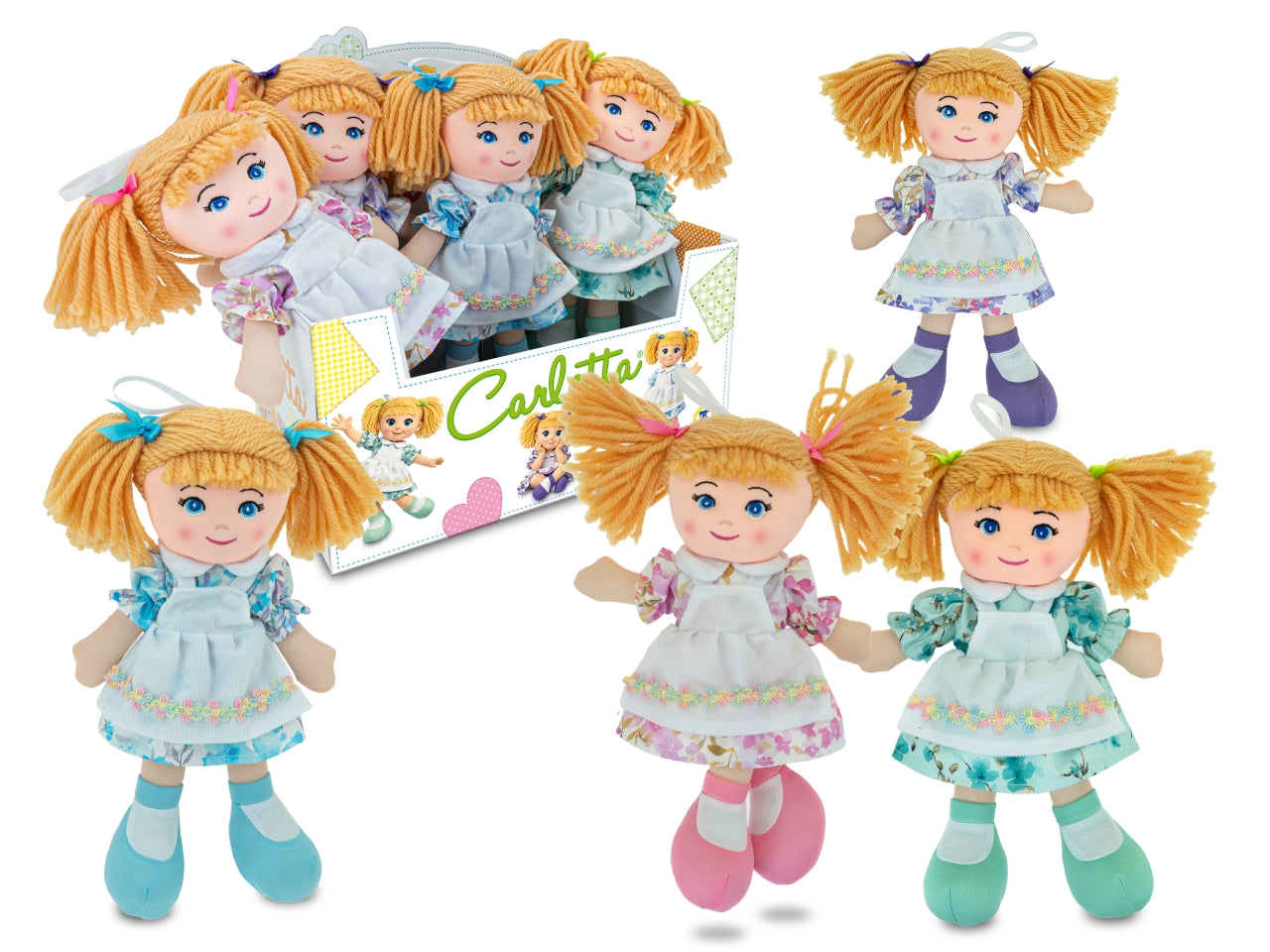Carlotta - bambola in pezza floreale 4 mdl 30 cm