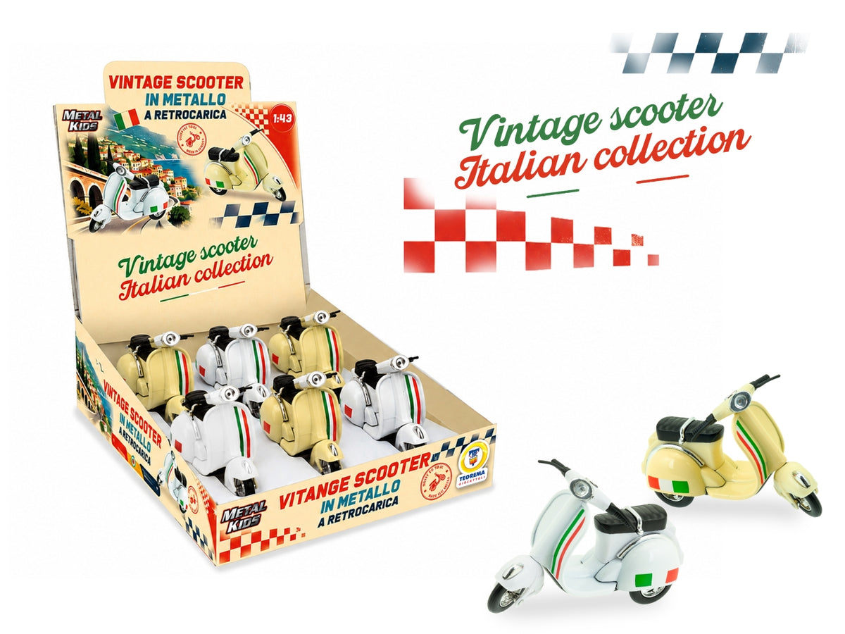 Metal kids - vespina retroc. scala 1:43  italia l. cm 11