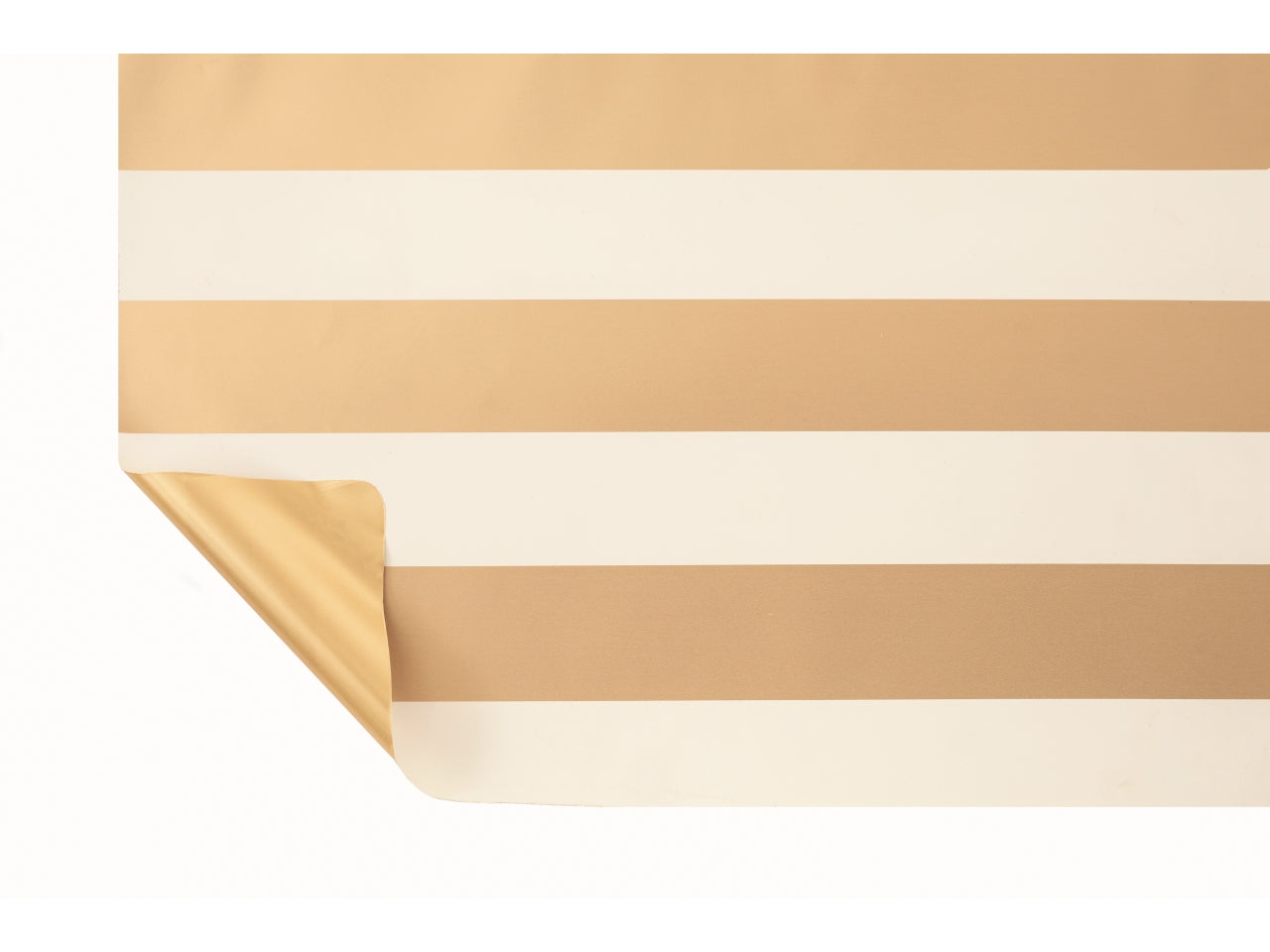 Bobina Line 40my 1x25mt double face a righe bianco/oro e fondo pieno oro