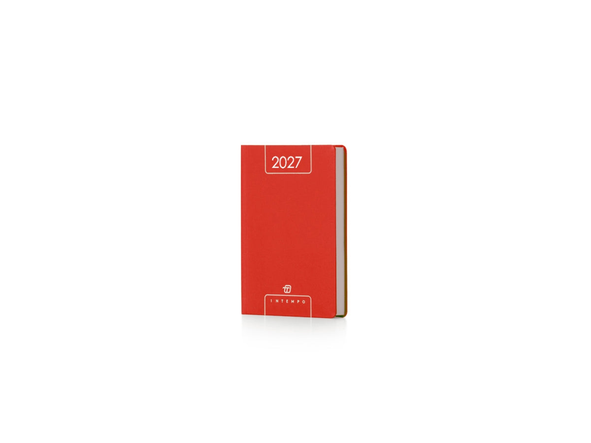 Agenda Alfa 2027 bigiornaliera 7x14cm in papercoat rosso