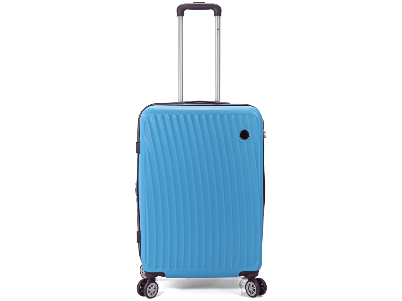 Trolley in abs con 4 ruote doppie espandibile light blu set da 3 trolley