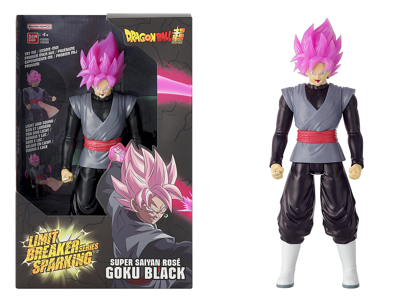 Dragon Ball super Saiyan black rose 30cm  con luci e suoni