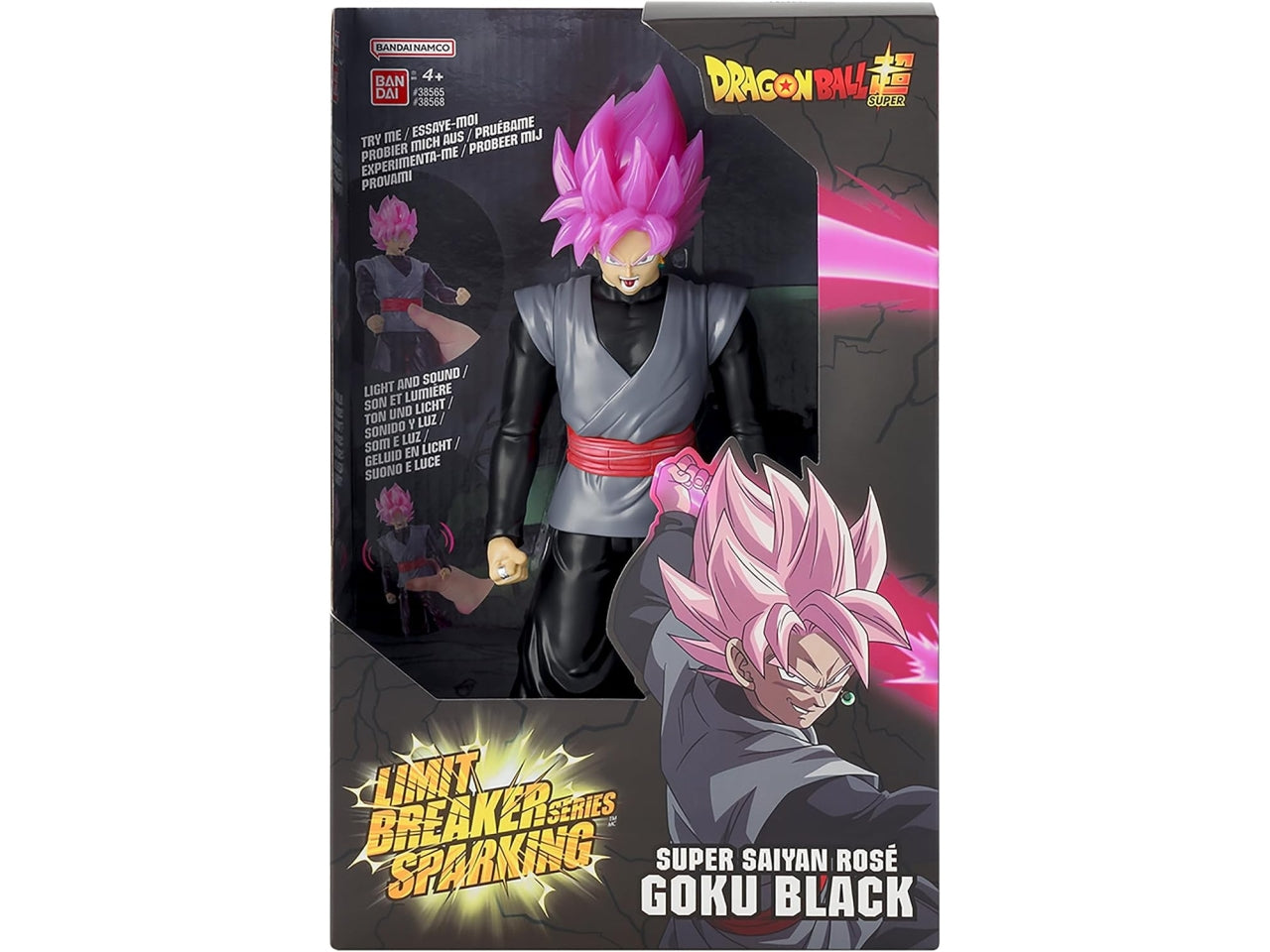 Dragon Ball super Saiyan black rose 30cm  con luci e suoni