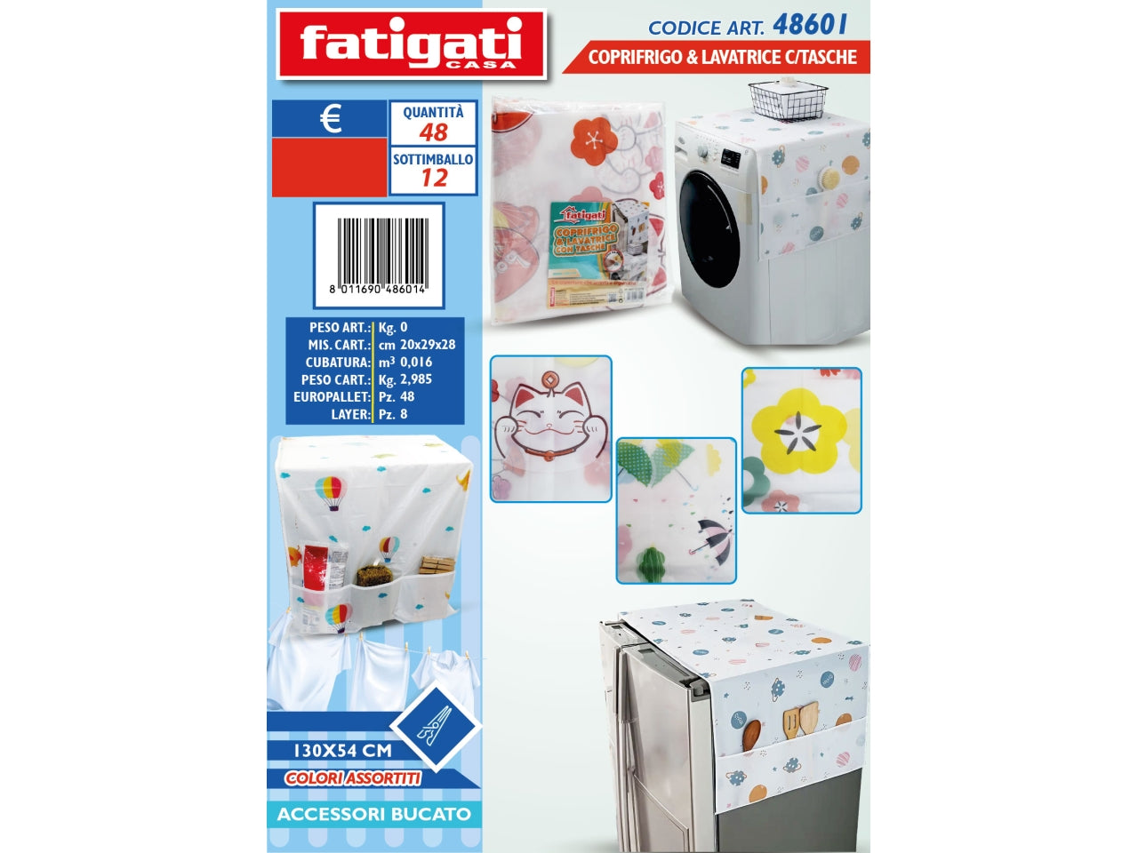 Coprifrigo e lavatrice con tasche