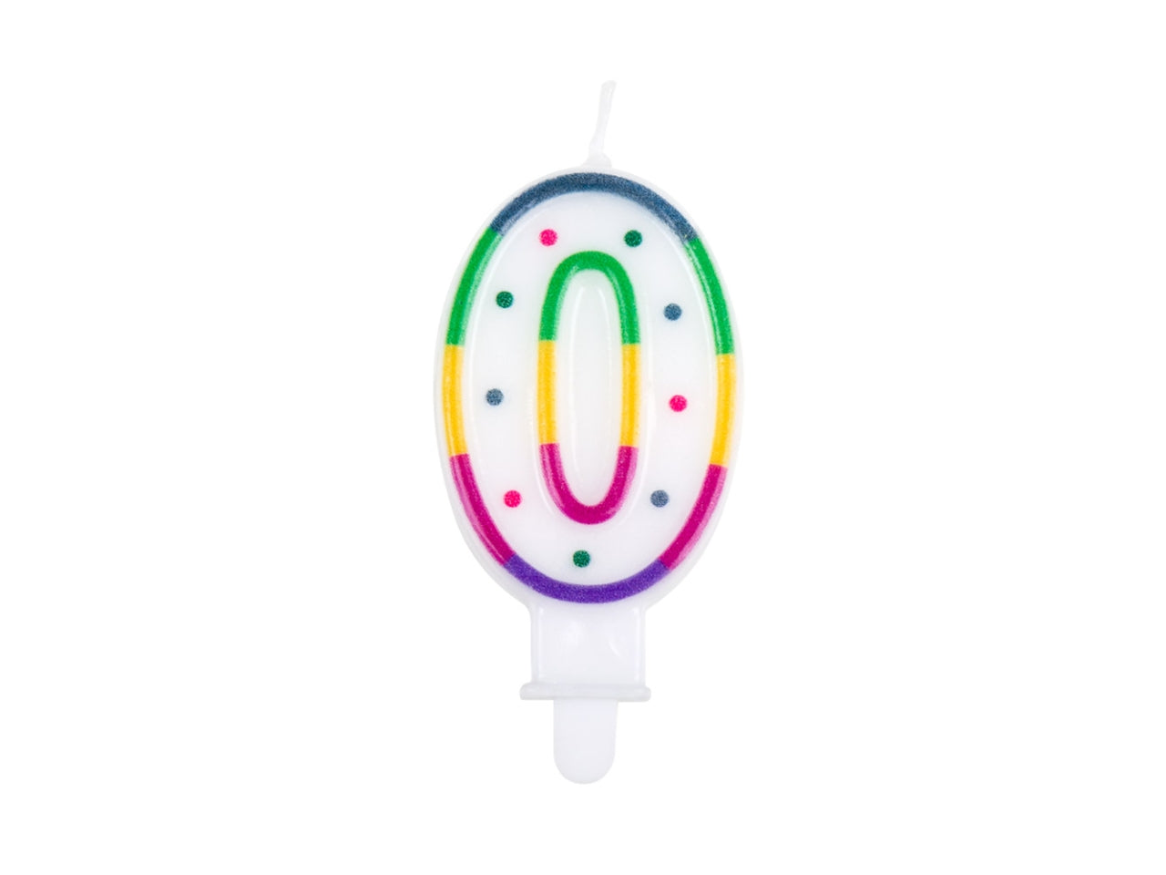 Candela numerale n. 0 multicolor