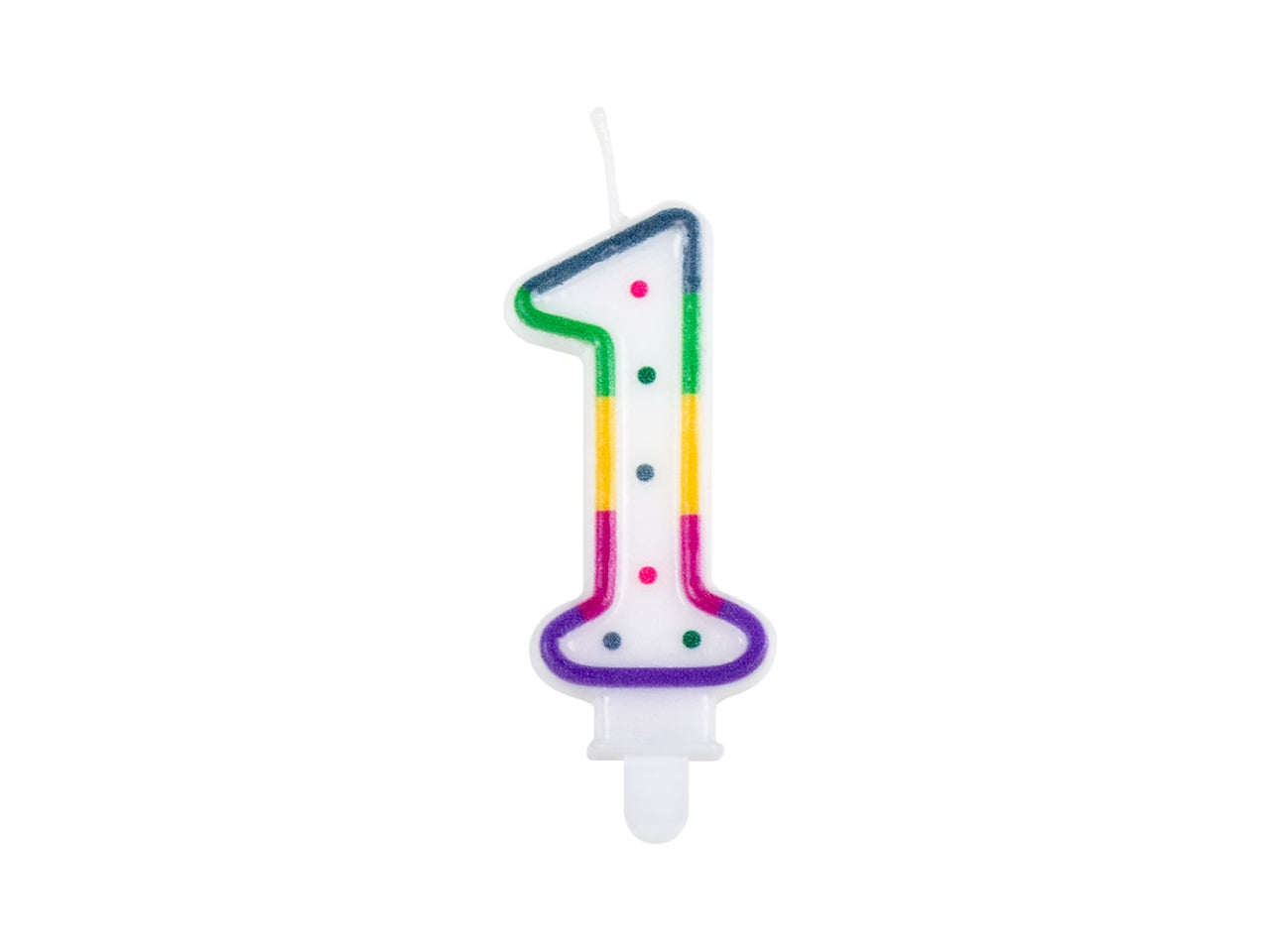 Candela numerale n. 1 multicolor