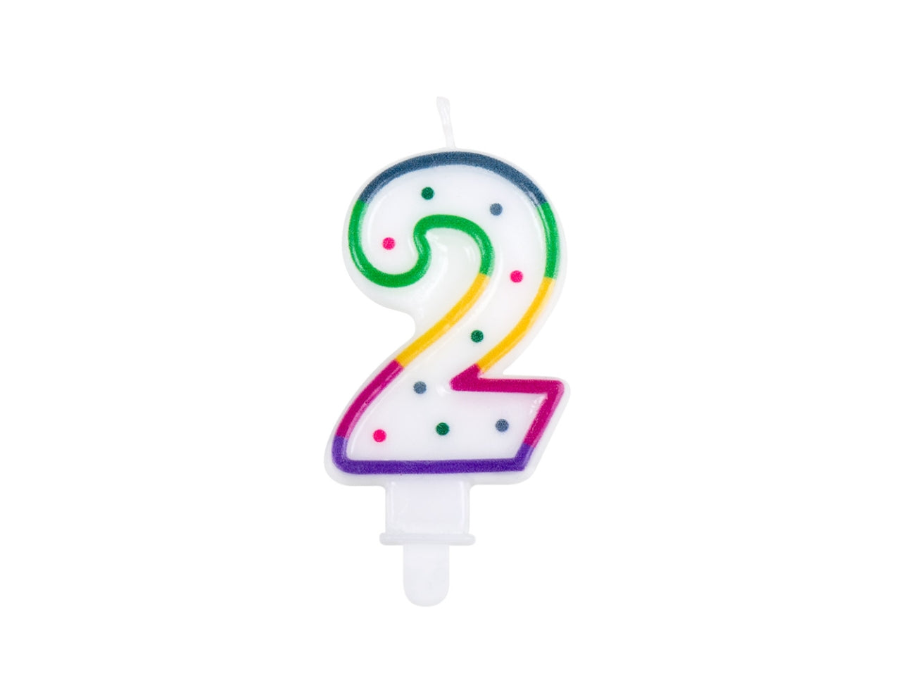 Candela numerale n. 2 multicolor