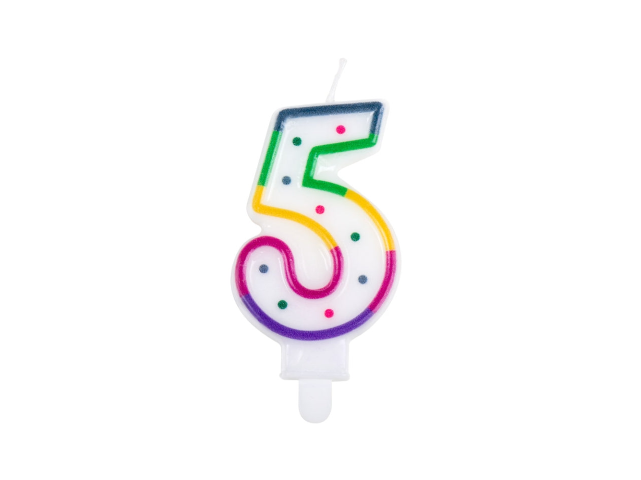 Candela numerale n. 5 multicolor