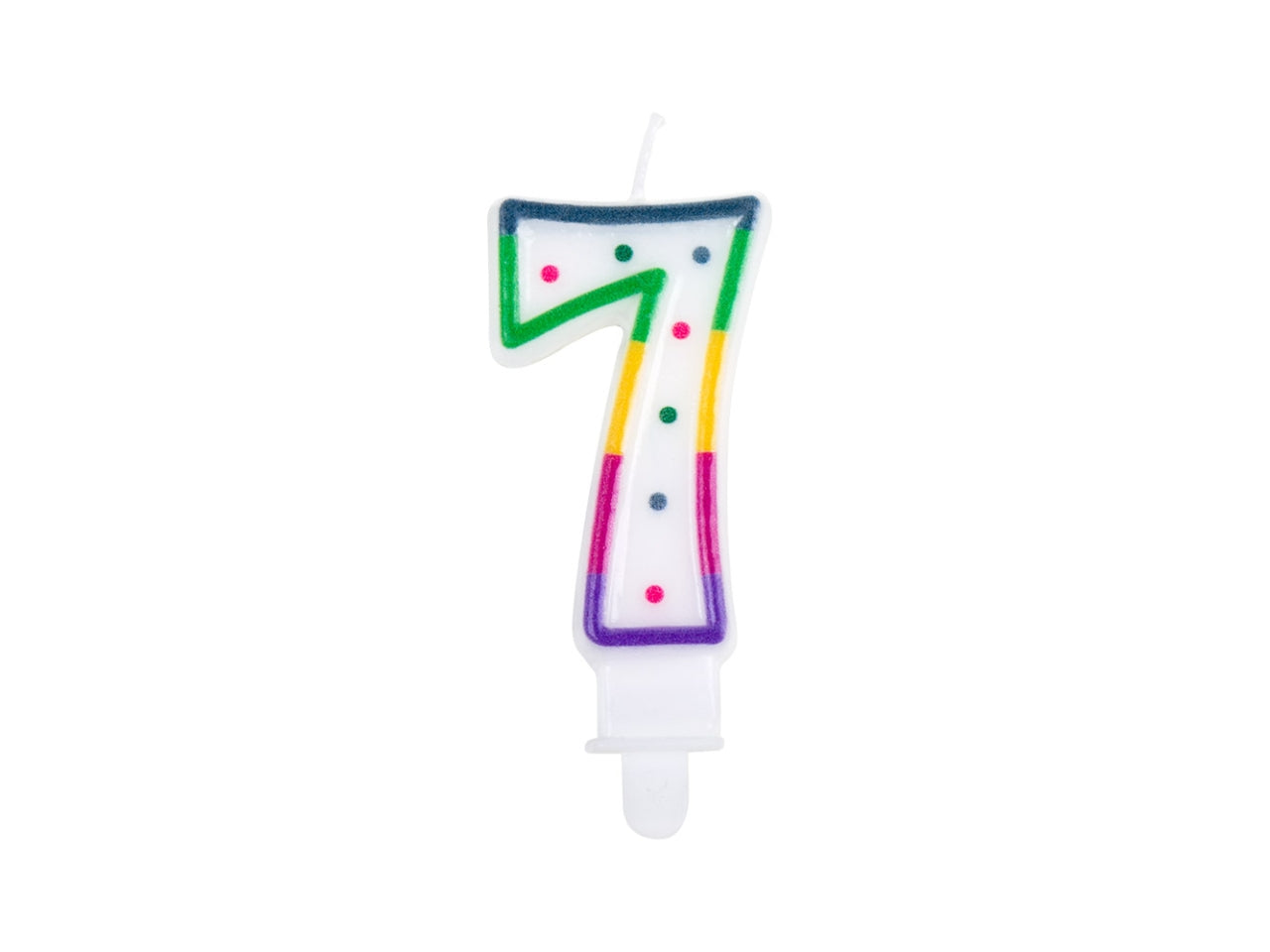 Candela numerale n. 7 multicolor