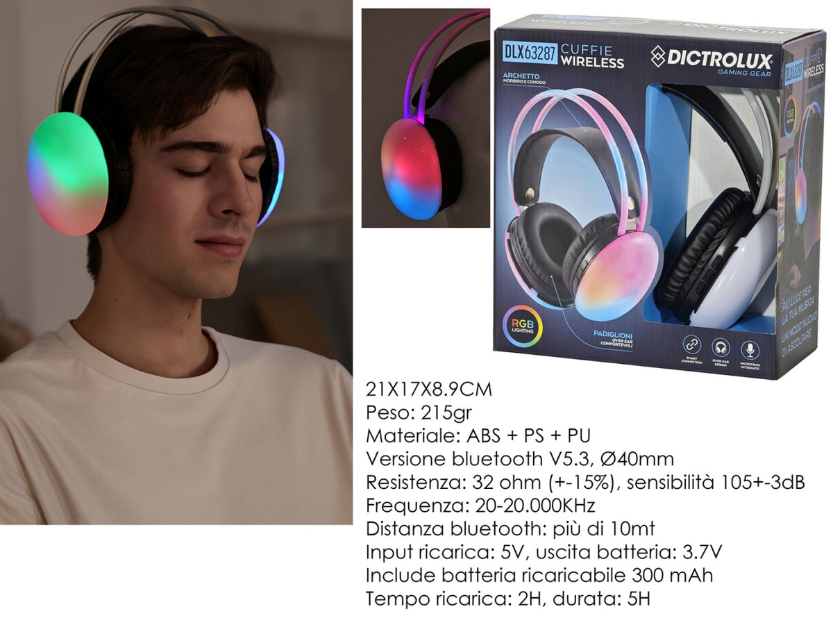 Cuffie bluetooth multicolor