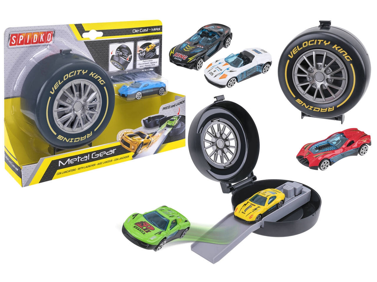 Ruota lanciatore con auto die cast in 6 colori assortiti
