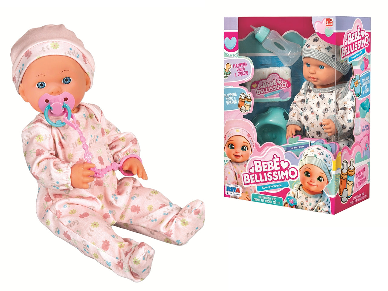 Bambola bebe bellissimo 40cm beve e bagna