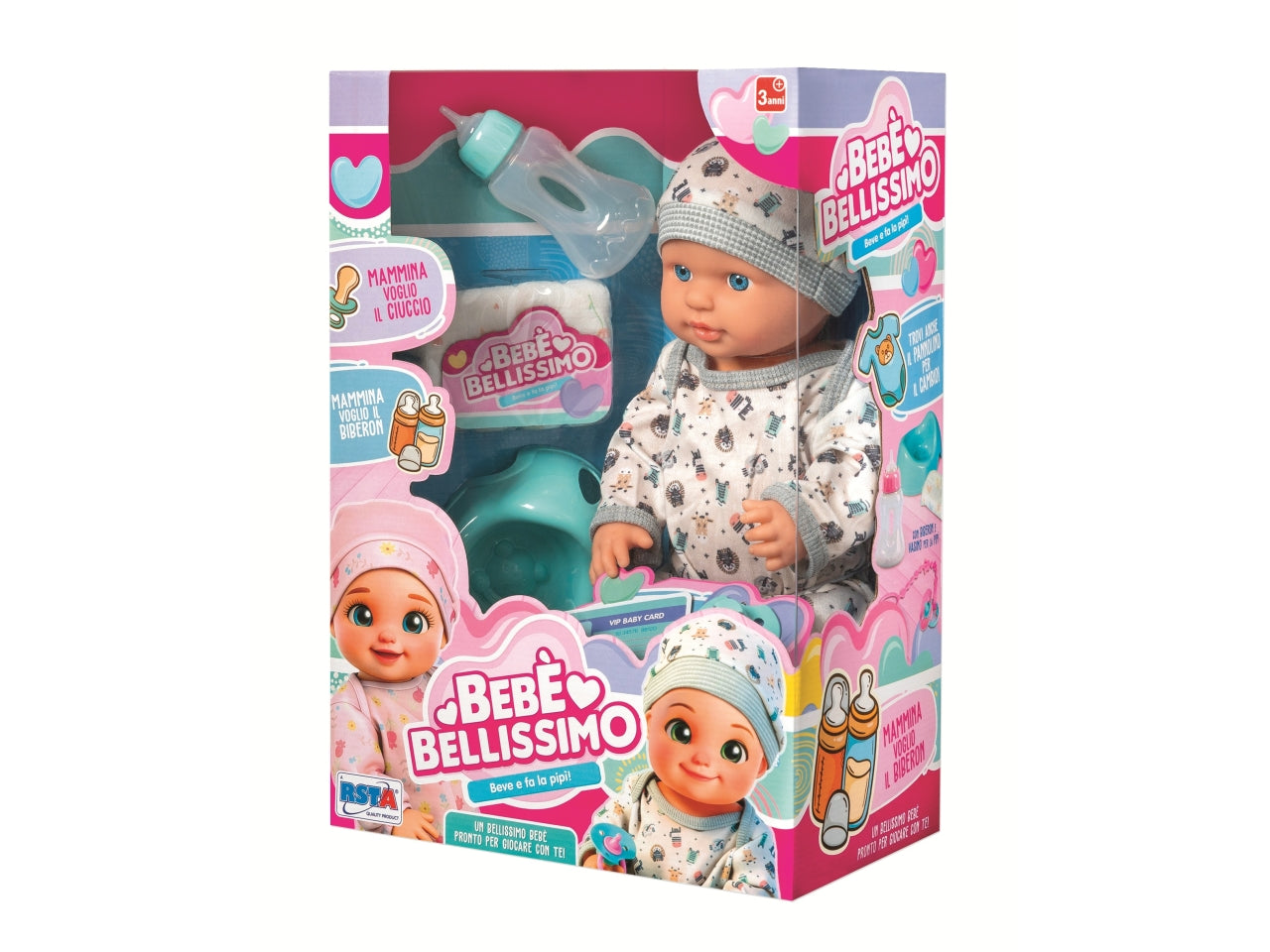 Bambola bebe bellissimo 40cm beve e bagna
