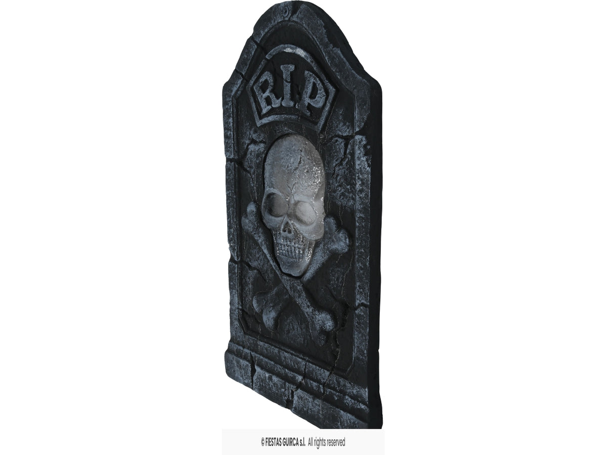 Lapide teschio pirata in pvc 90x50cm con luce e suono