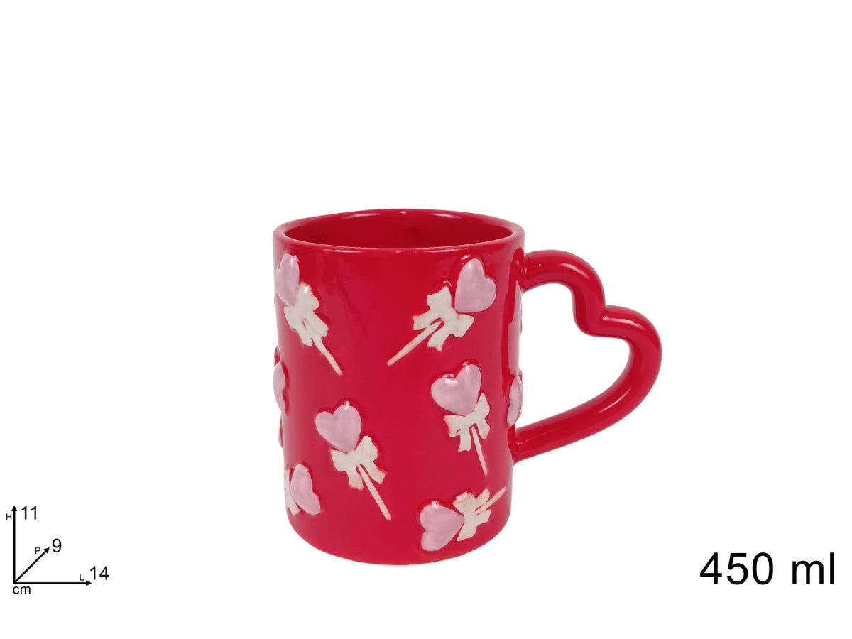 Tazzone in ceramica 450 ml decoro san valentino