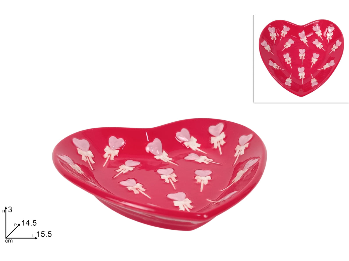 Ciotola cuore in ceramica15,5cm rossa
