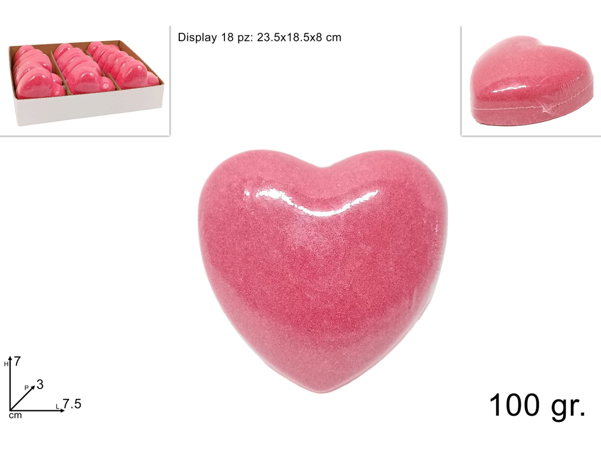 Bomba da bagno cuore 100gr rosso