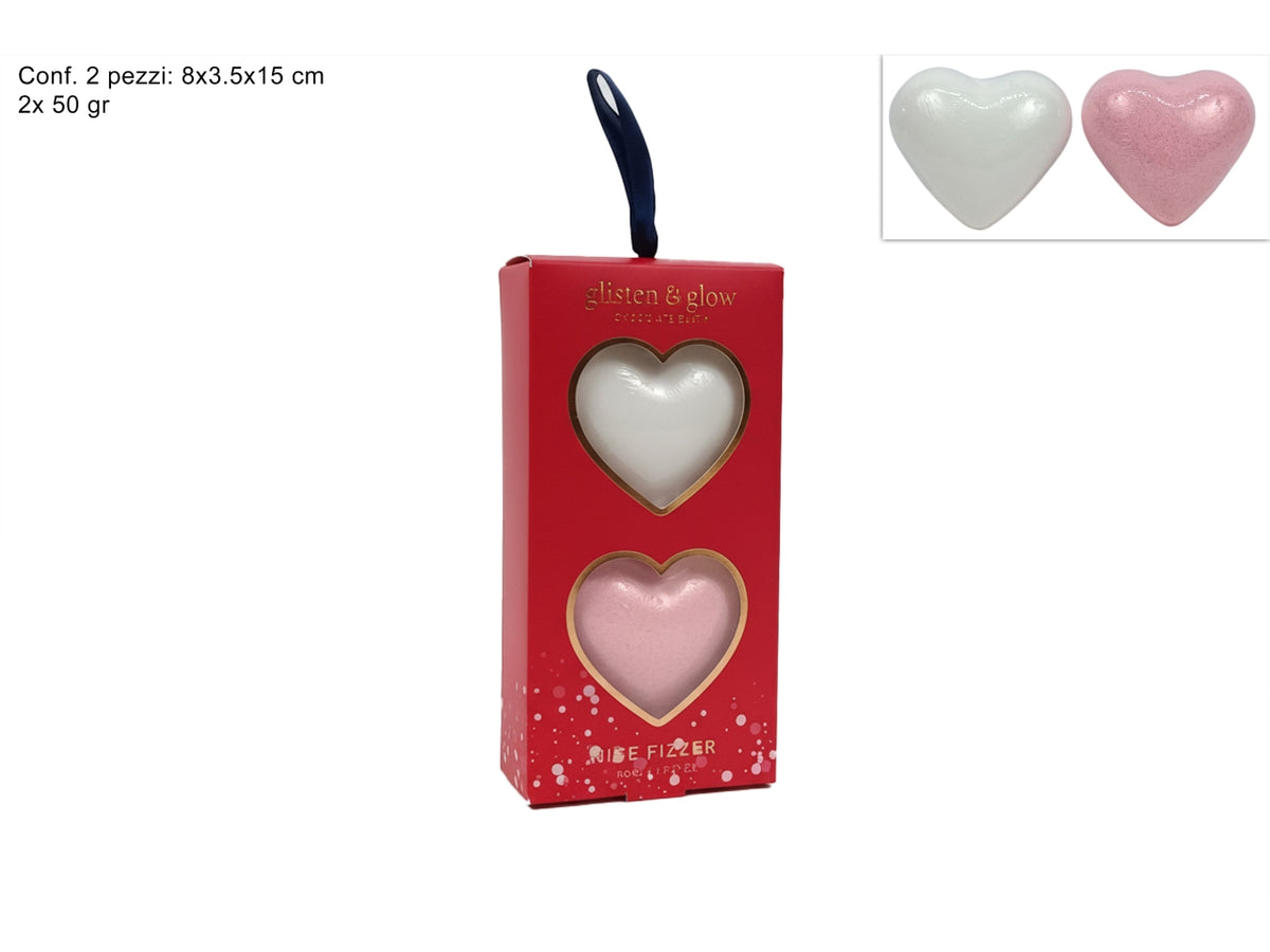 Bomba da bagno cuore 50gr set 2pezzi