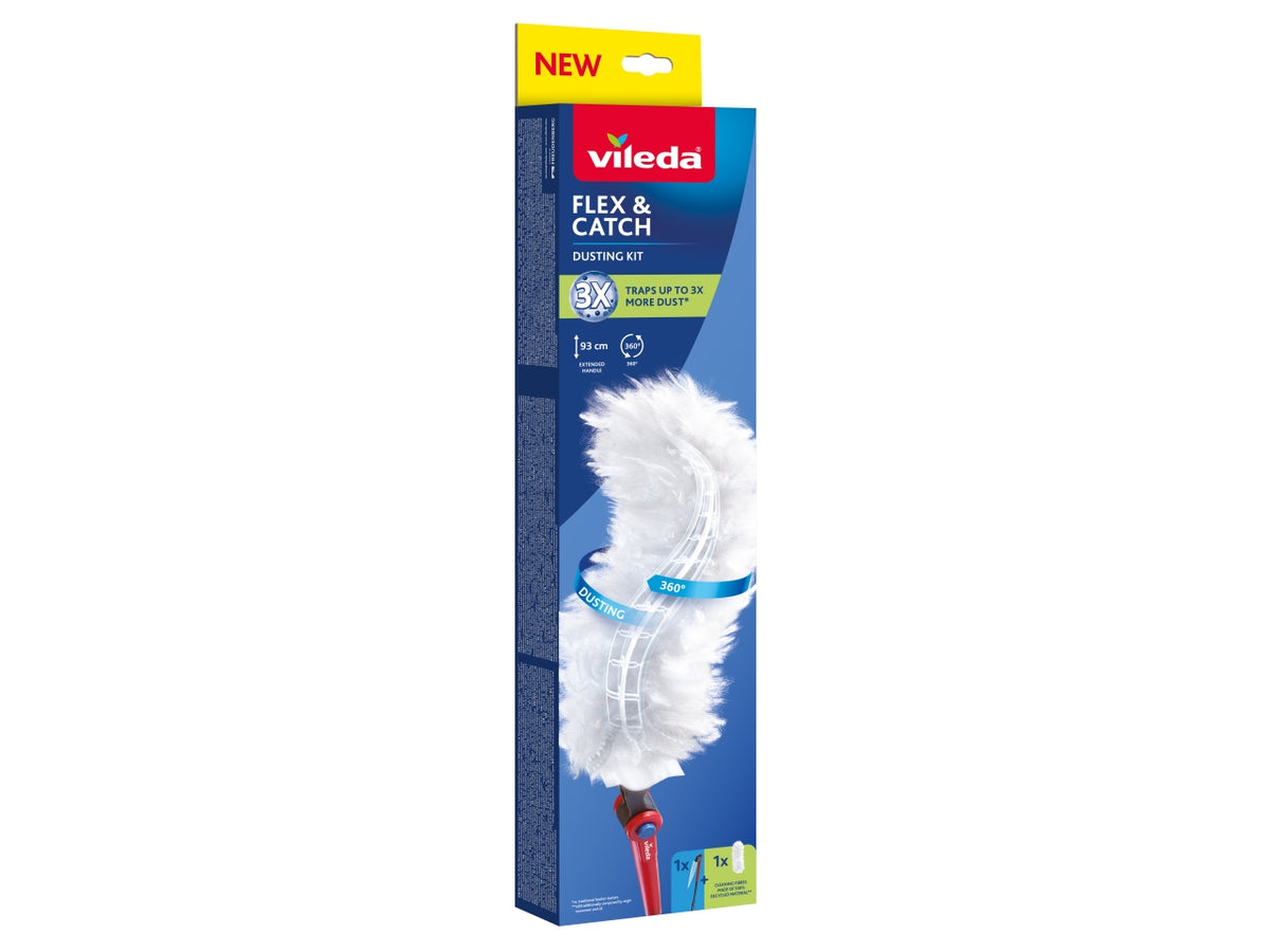 Vileda flex & catch manico lungo + 1 refill catturapolvere