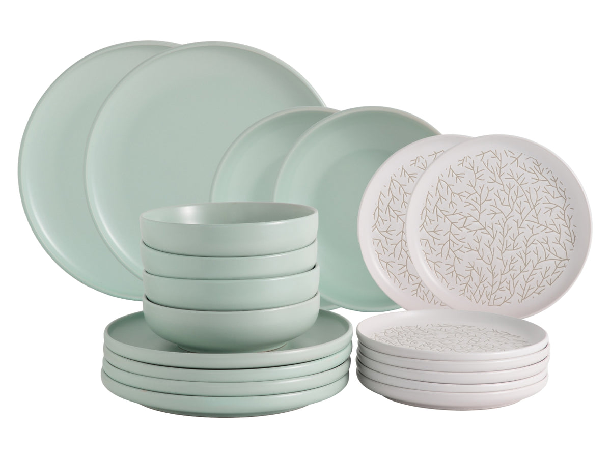 Set tavola 18pz blom  stoneware, salvia