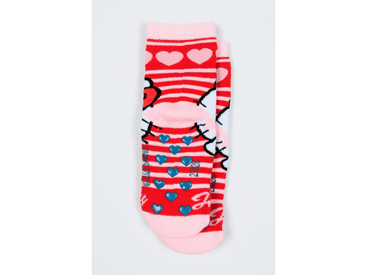 Hello Kitty calzini spugna antiscivolo 23/26 rosso