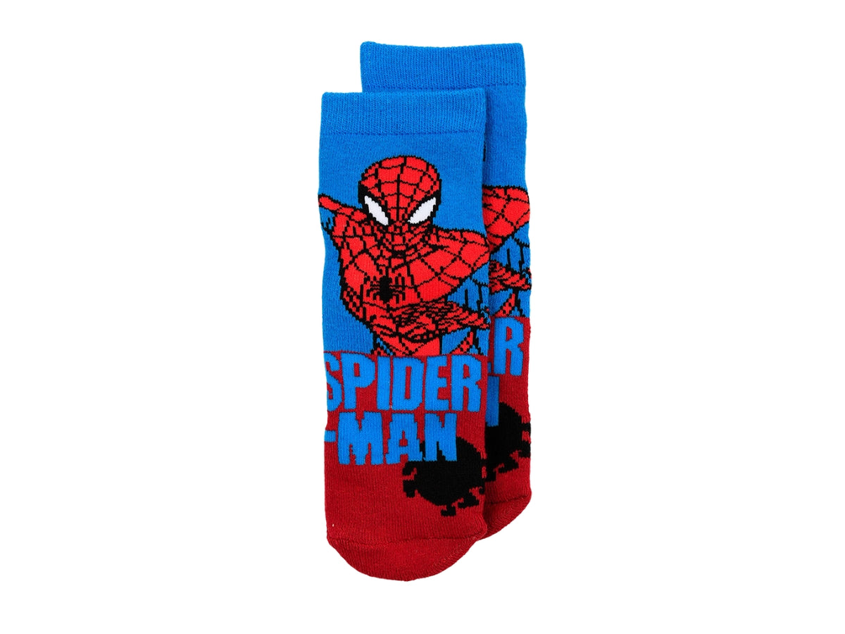 Spiderman calzini spugna antiscivolo 23/26 blu