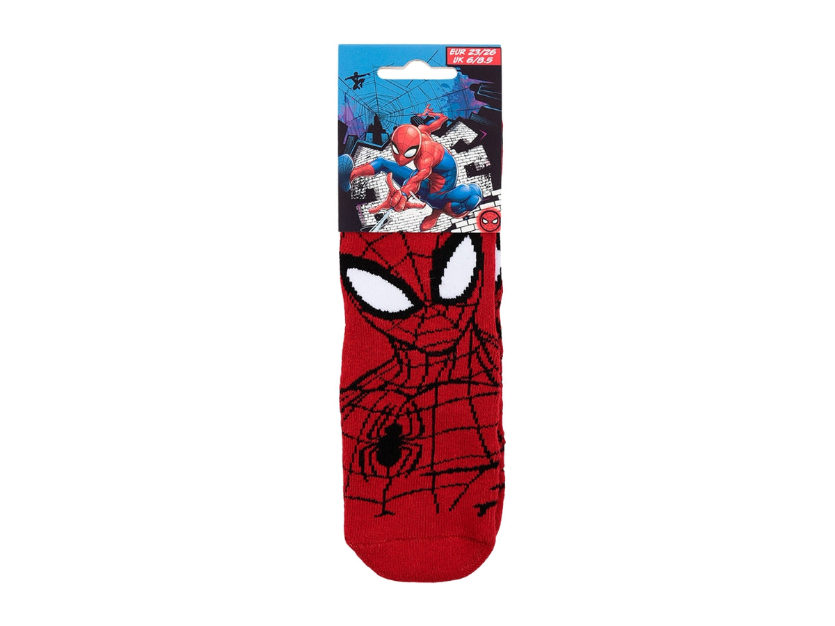 Spiderman calzini spugna antiscivolo 31/34 rosso
