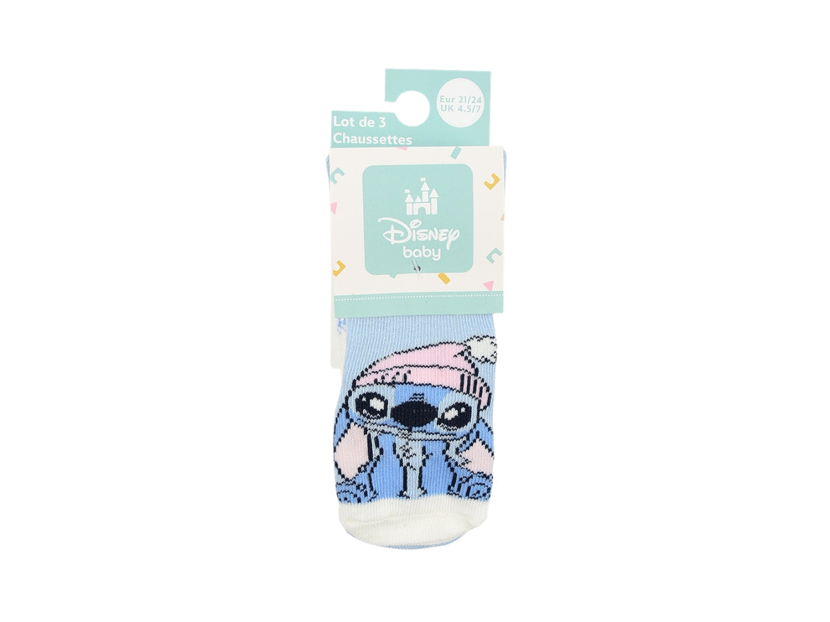 Lilo e Stitch confezione 3 calzini con risvolto 62% cotone 0/6 mesi