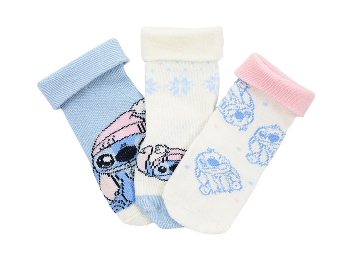 Lilo e Stitch confezione 3 calzini con risvolto 62% cotone 0/6 mesi